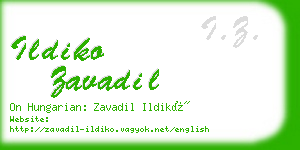 ildiko zavadil business card